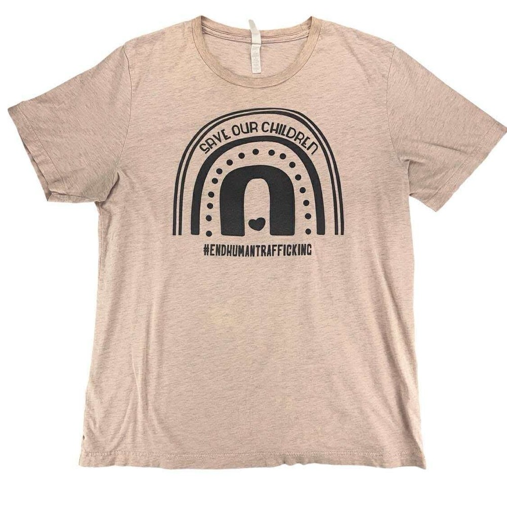 Bella‎ Canvas Vintage Save Our Children End Human Trafficking Graphic Tee L